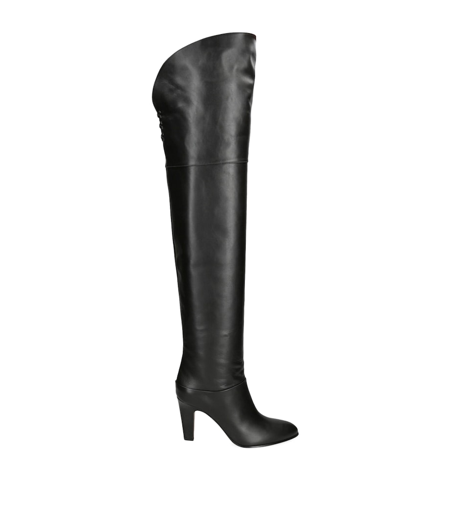 Chloé Black Leather Eve Over-The-Knee Boots 85