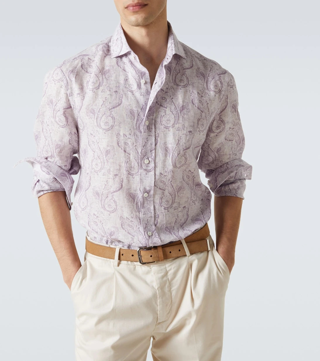 Brunello Cucinelli - Printed linen shirt