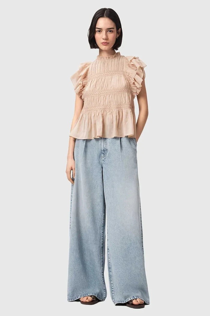 AllSaints дънки wide leg дамски HAZE