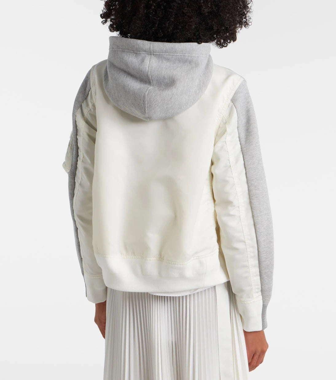 Sacai - Paneled zip-up hoodie