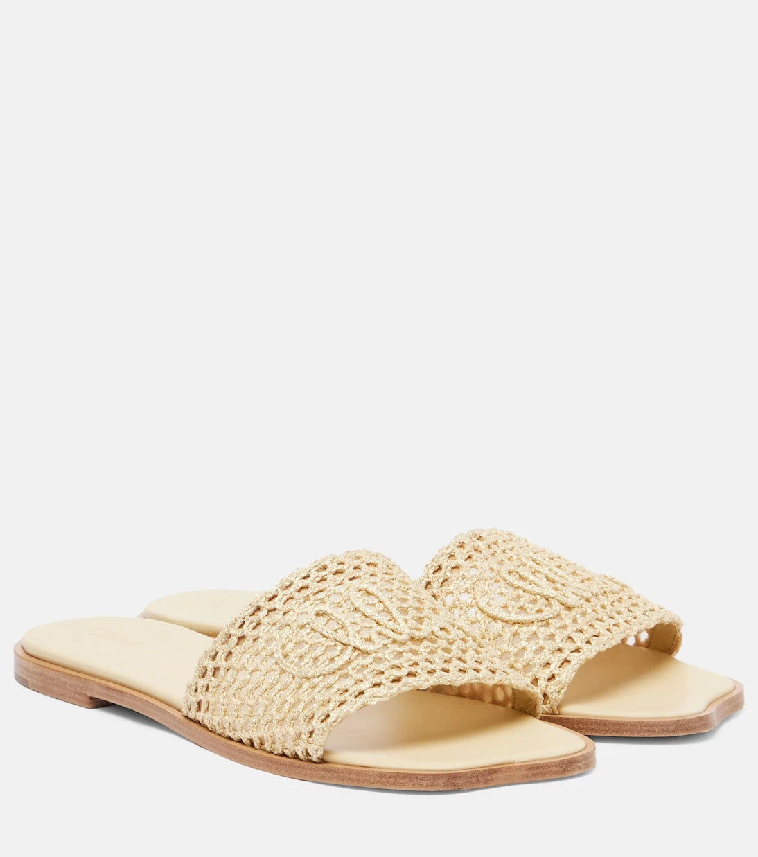 Chloé - Soleil logo embroidered slides