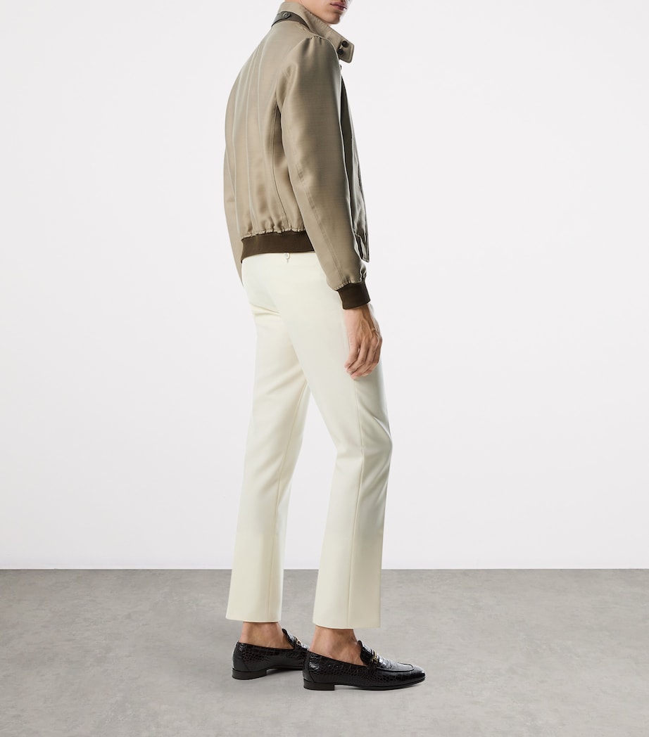 Green Wool-Mohair-Silk Harrington Jacket