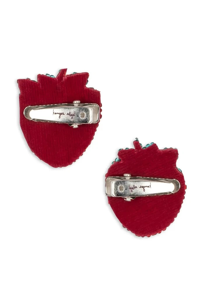 Konges Sløjd Çocuk Saç Tokası 2 PACK STRAWBERRY BEADED HAIR CLIP (2 Adet)