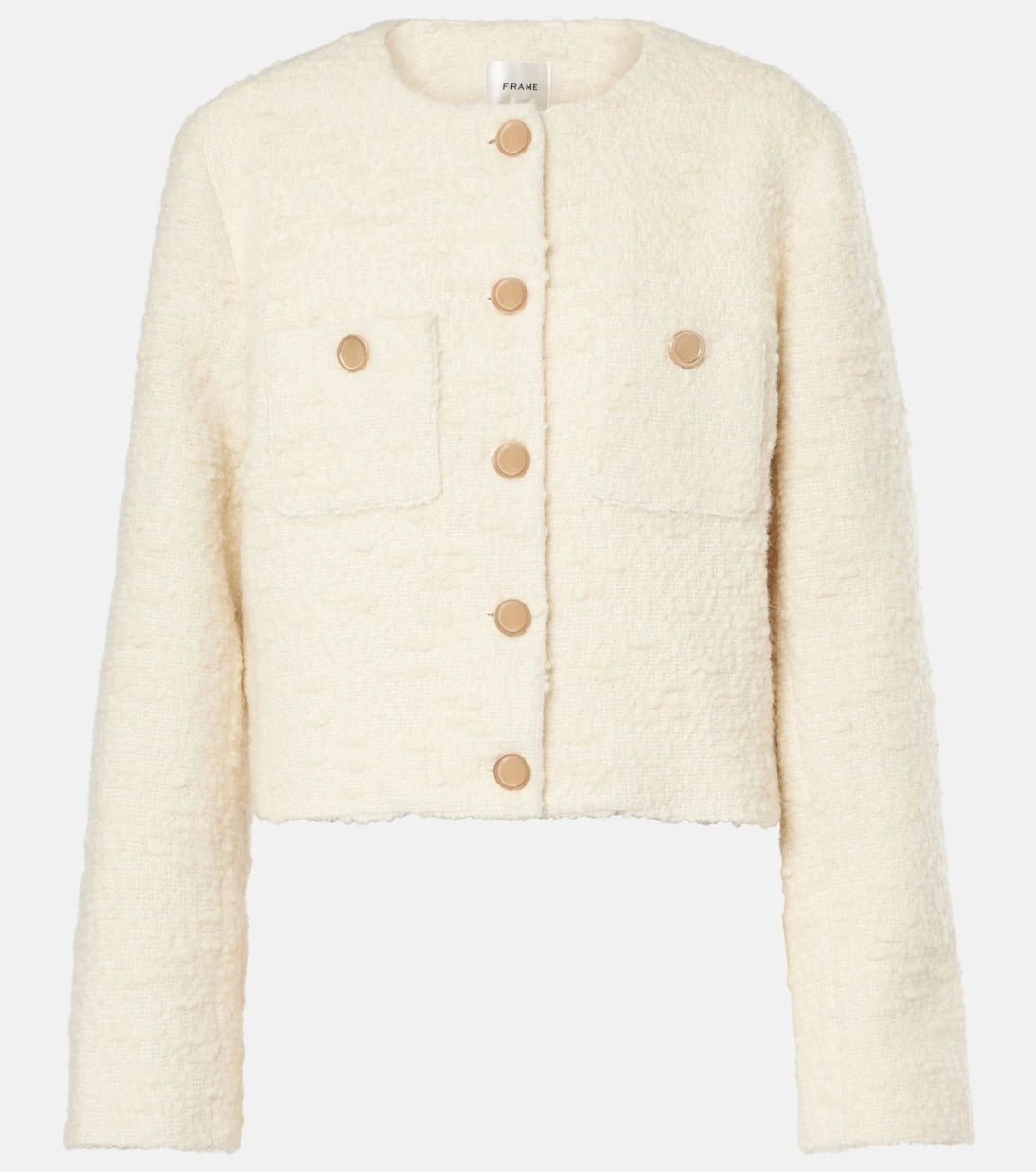 Frame - Cropped cotton and wool jacket