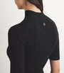 Maje Black Ribbed High-Neck Top