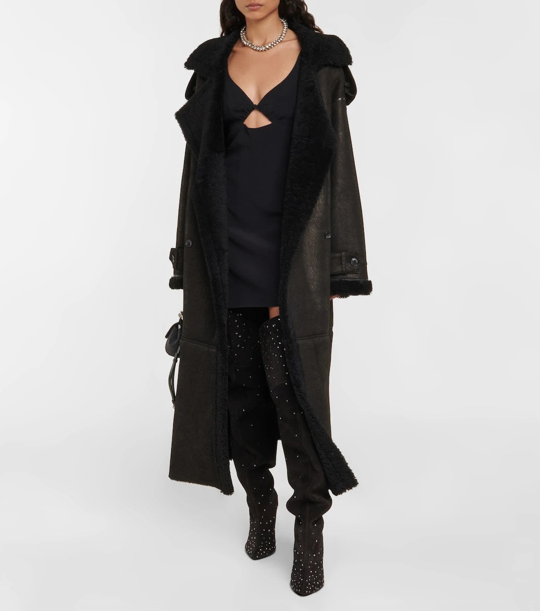 Paris Texas - Embellished suede over-the-knee boots