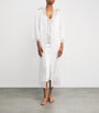 Gilda & Pearl Ivory Silk Lace-Trim In My Boudoir Long Robe