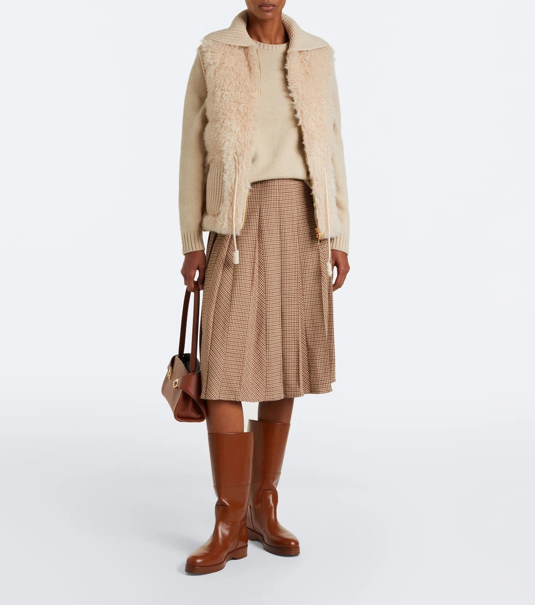 Moncler - Shearling and cashmere down vest