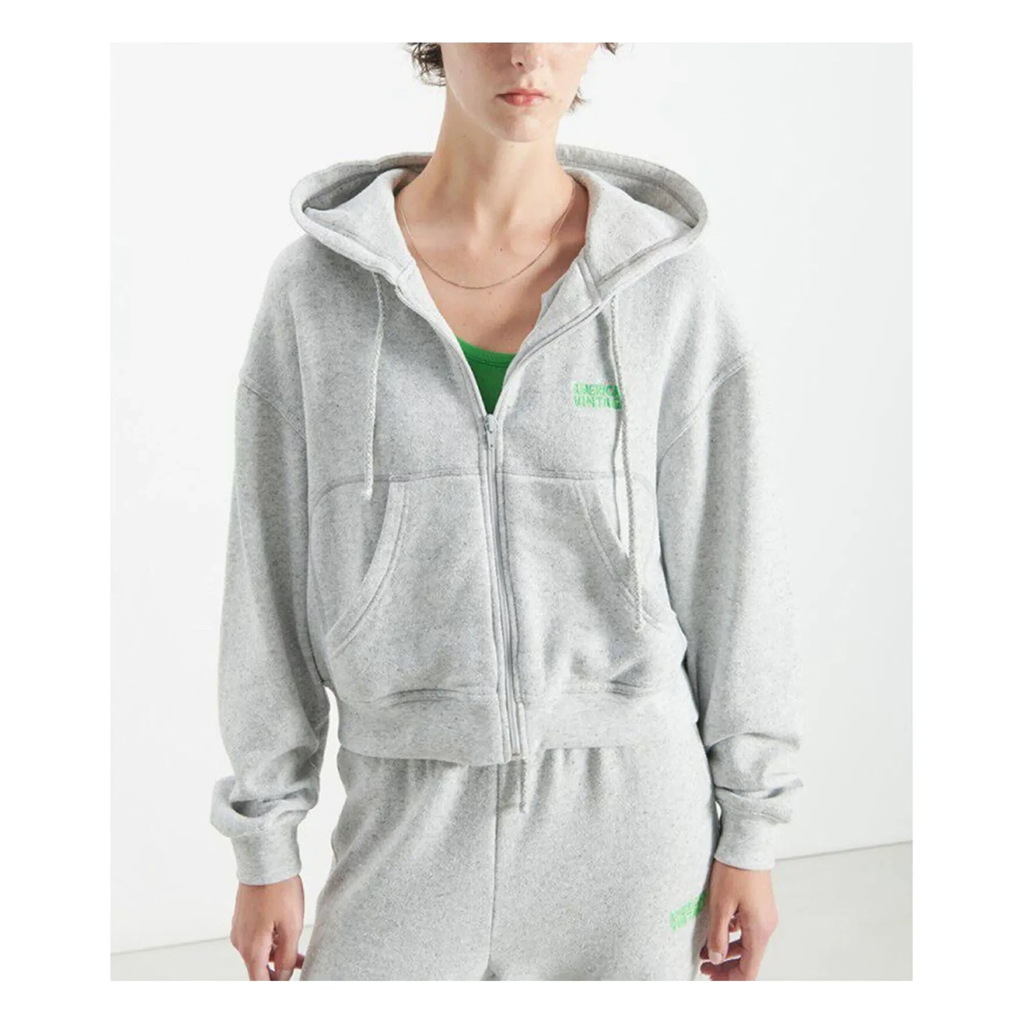 American Vintage - Evona Zipped Sweatshirt | Light eather grey