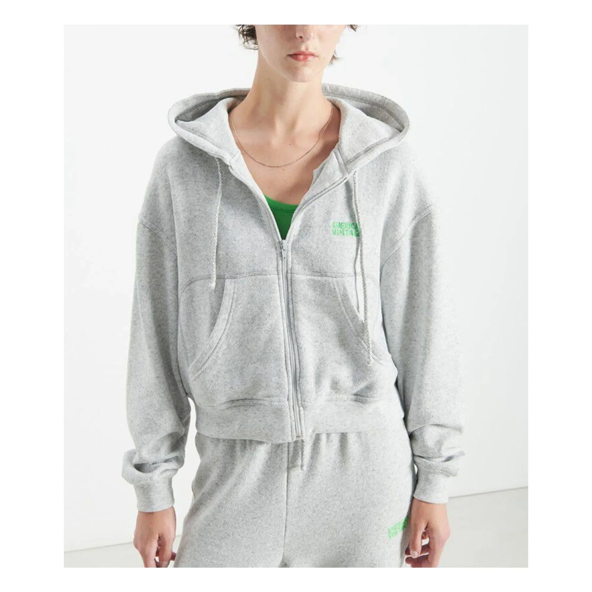 American Vintage - Evona Zipped Sweatshirt | Light eather grey