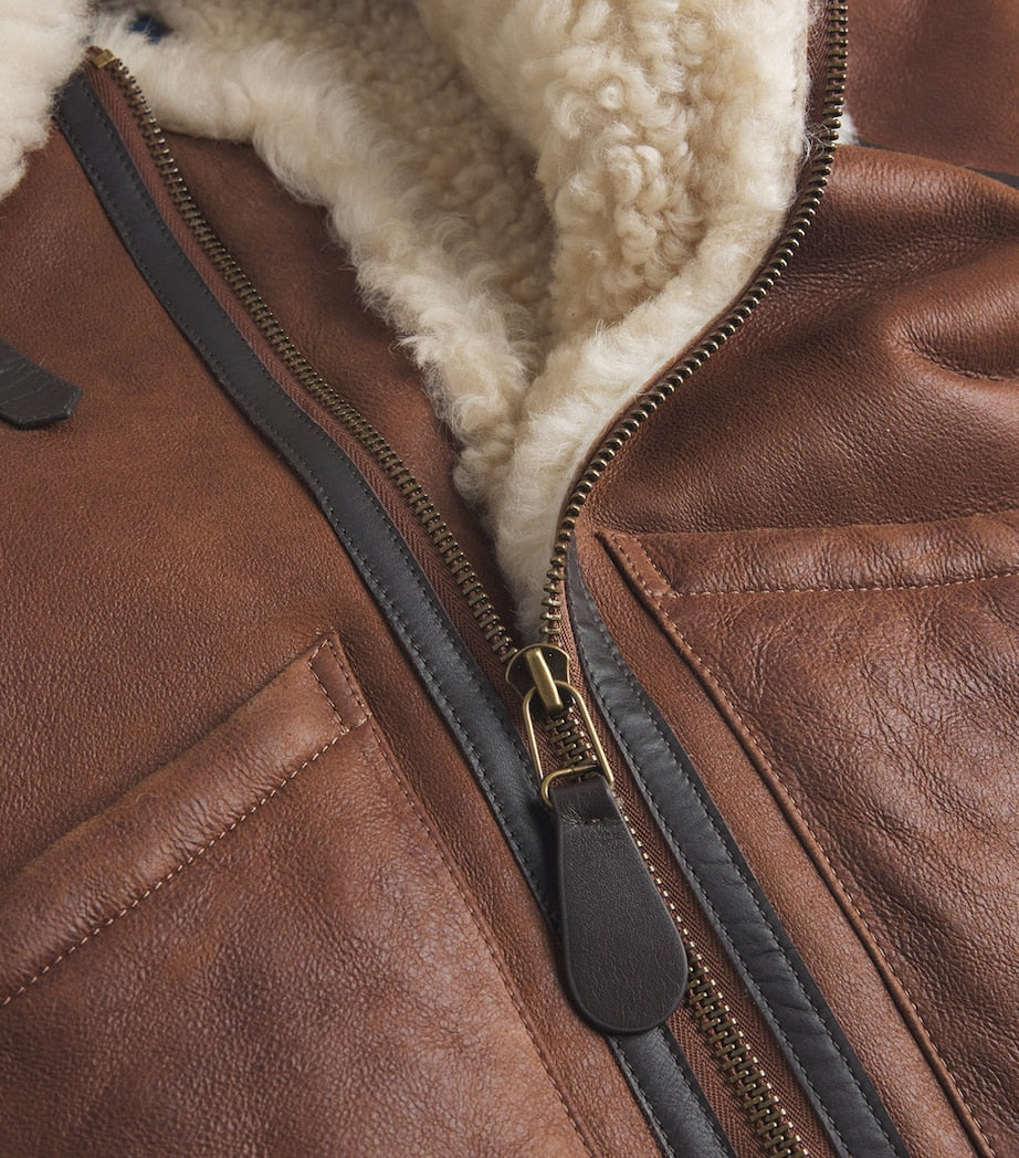 Brown Shearling Aviator Jacket