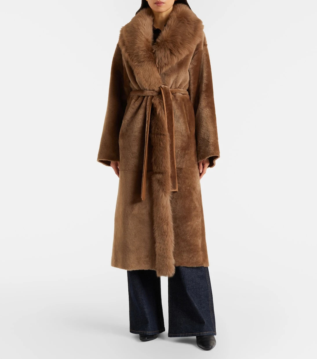 Nour Hammour - Isadora shearling wrap coat