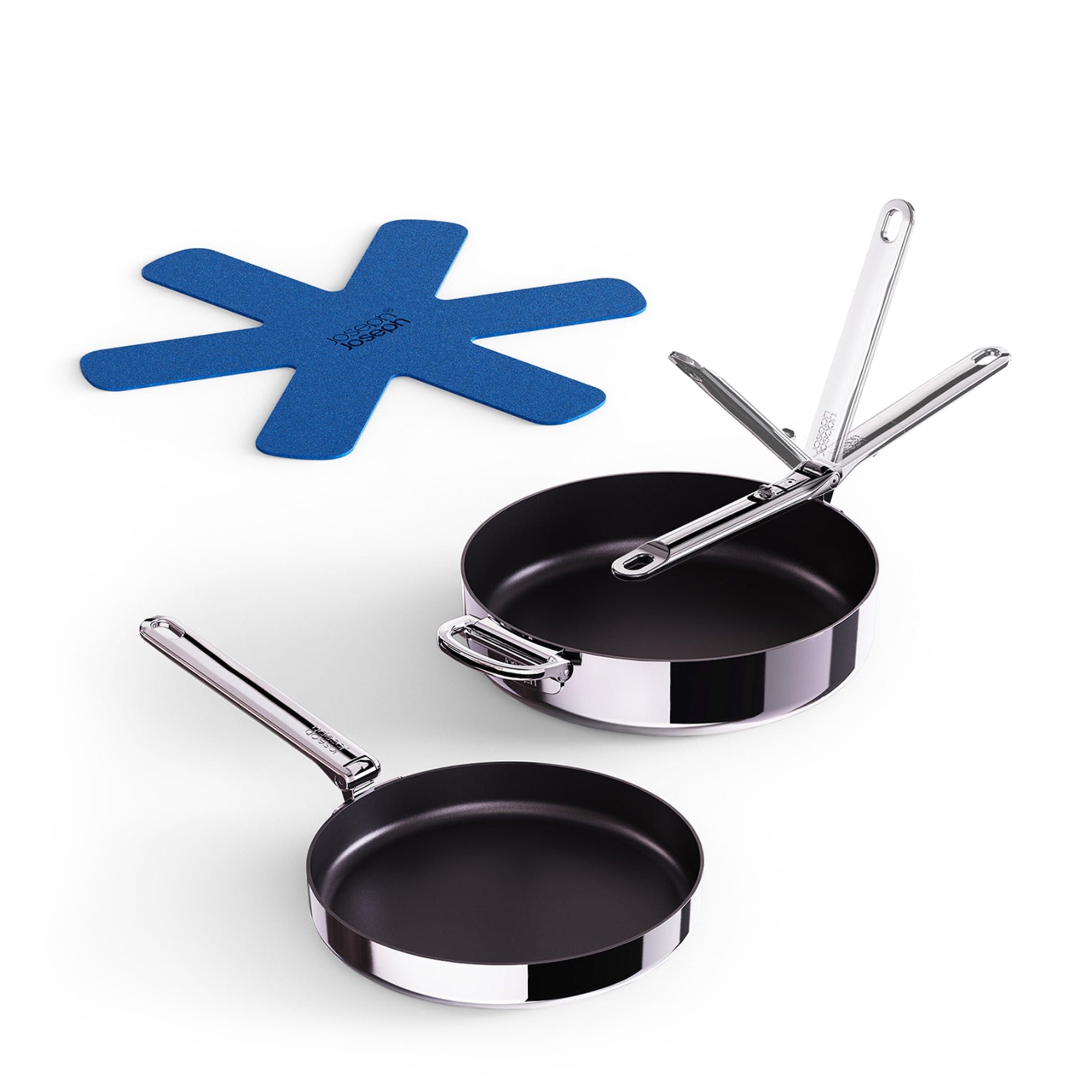 Space Steel Folding-Handle Non-Stick 2-Piece Frying Pan Set