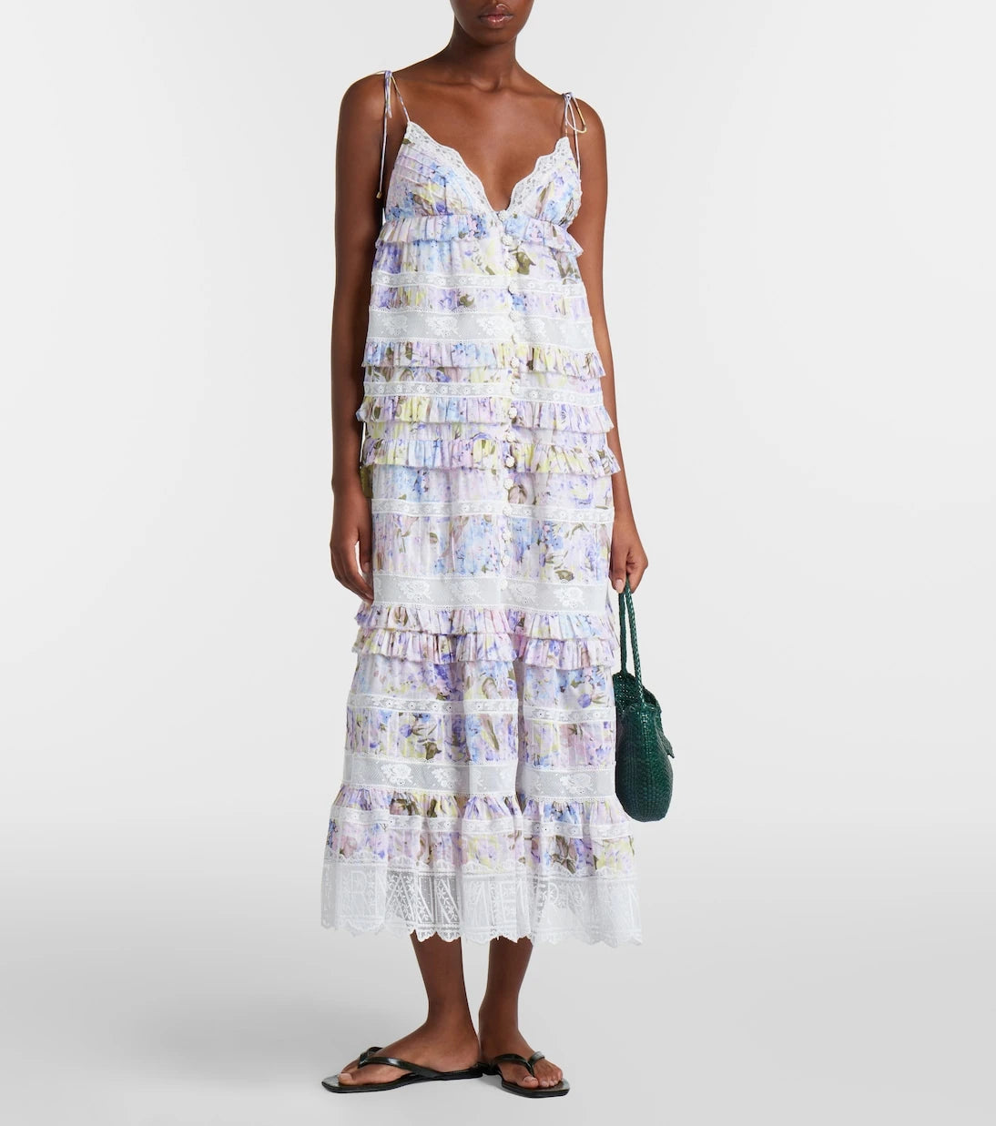 Zimmermann - Solstice Tiered floral cotton midi dress