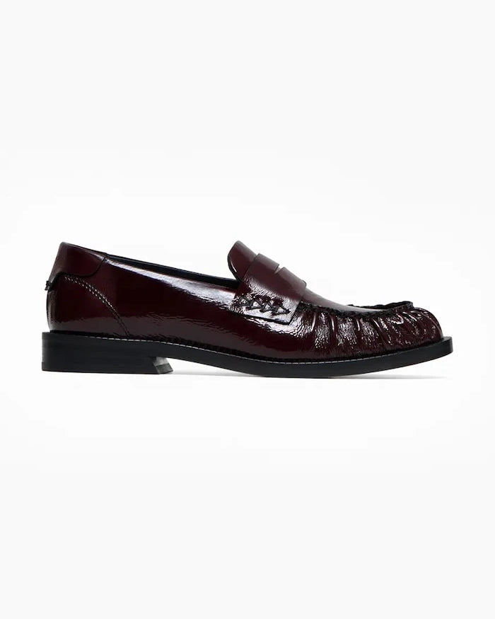 Vanda Novak мокасини дамски от кожа Greta Glossy Ruby