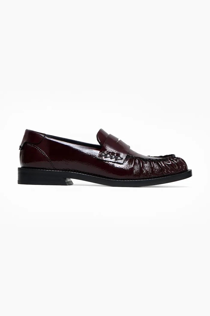 Vanda Novak мокасини дамски от кожа Greta Glossy Ruby