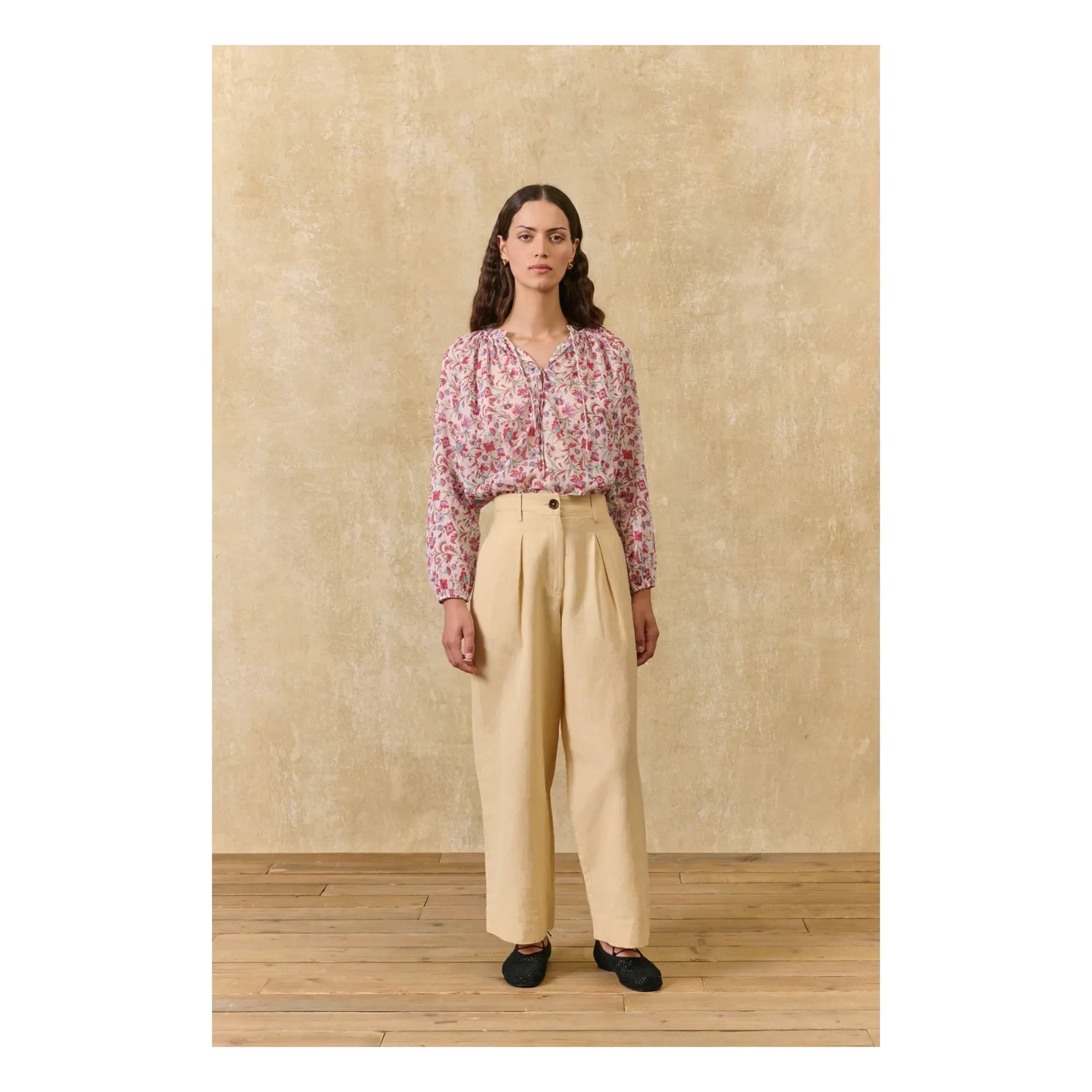 Louise Misha - Federica Linen and Cotton Trousers | Ivory