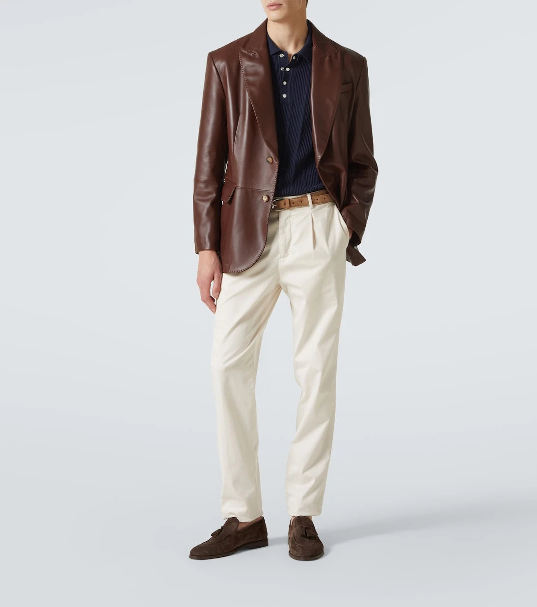 Brunello Cucinelli - Ribbed-knit cotton polo shirt