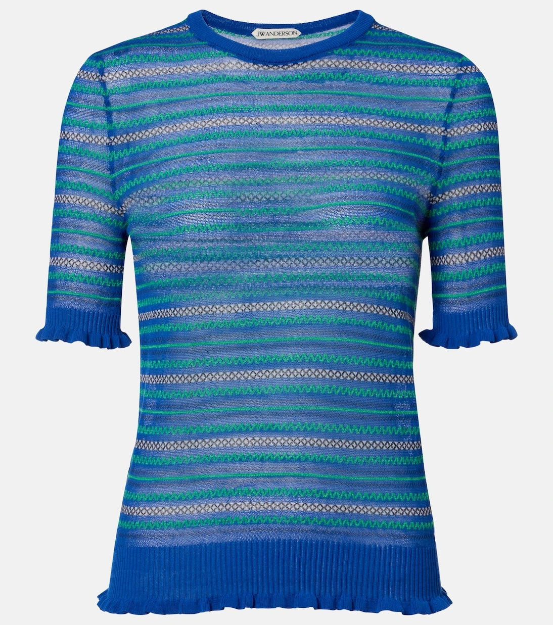 JW Anderson - Striped cotton-blend T-shirt