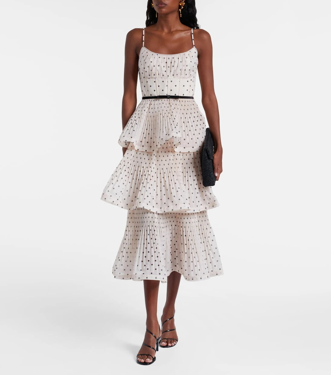 Zimmermann - Polka-dot tiered midi dress