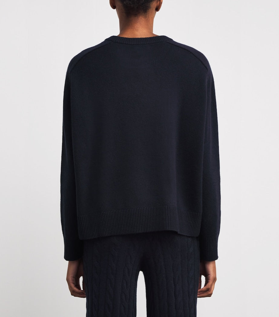 Soft Goat Navy Cashmere Boyfriend Sweater