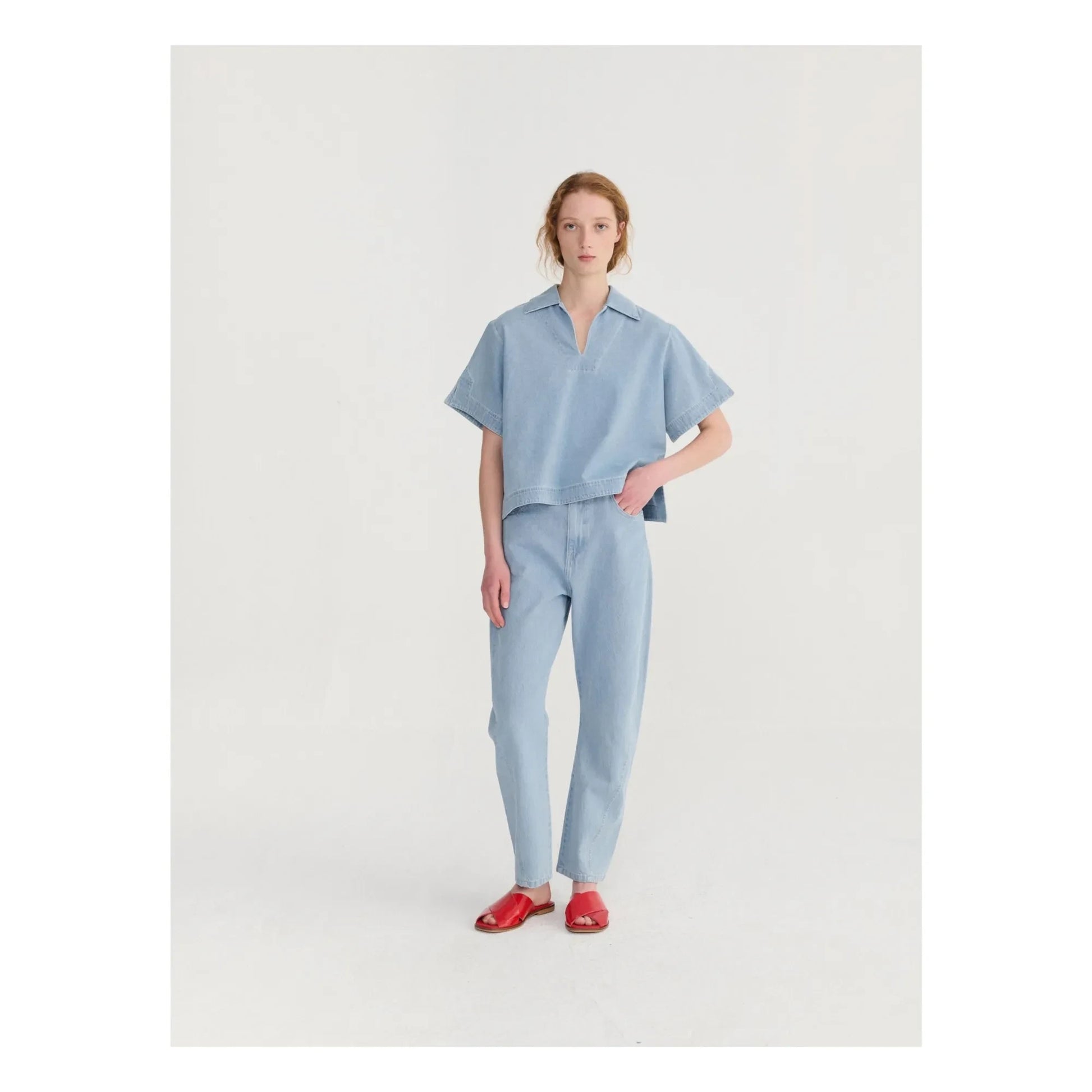 Bobo Choses - Organic Cotton Pear Pants | Light Blue