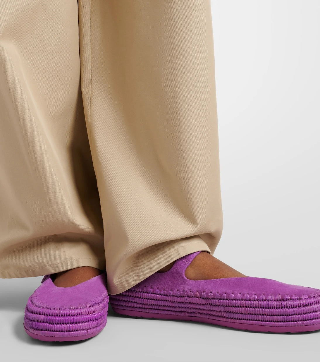 Loewe - Paula's Ibiza Rio suede Mary Jane flats