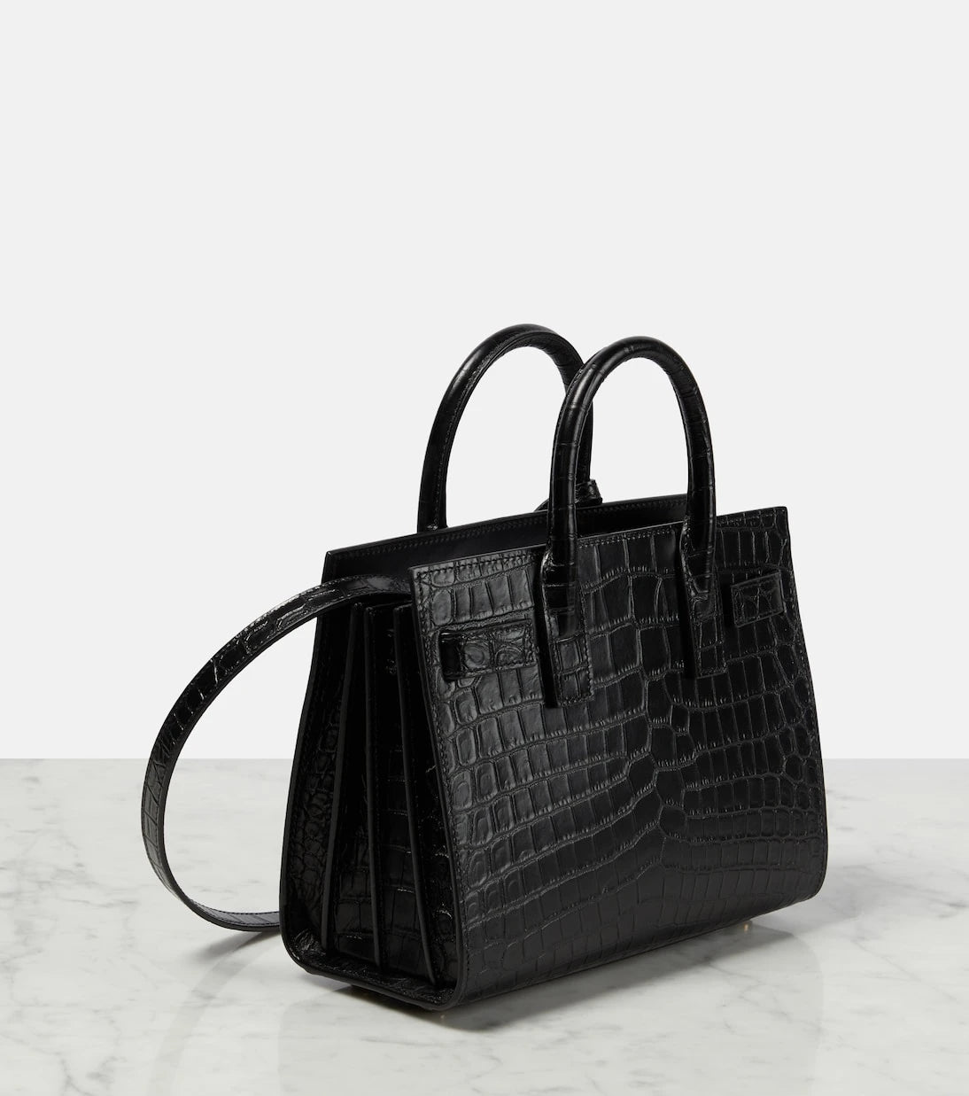 Saint Laurent - Sac De Jour Nano croc-effect leather tote bag