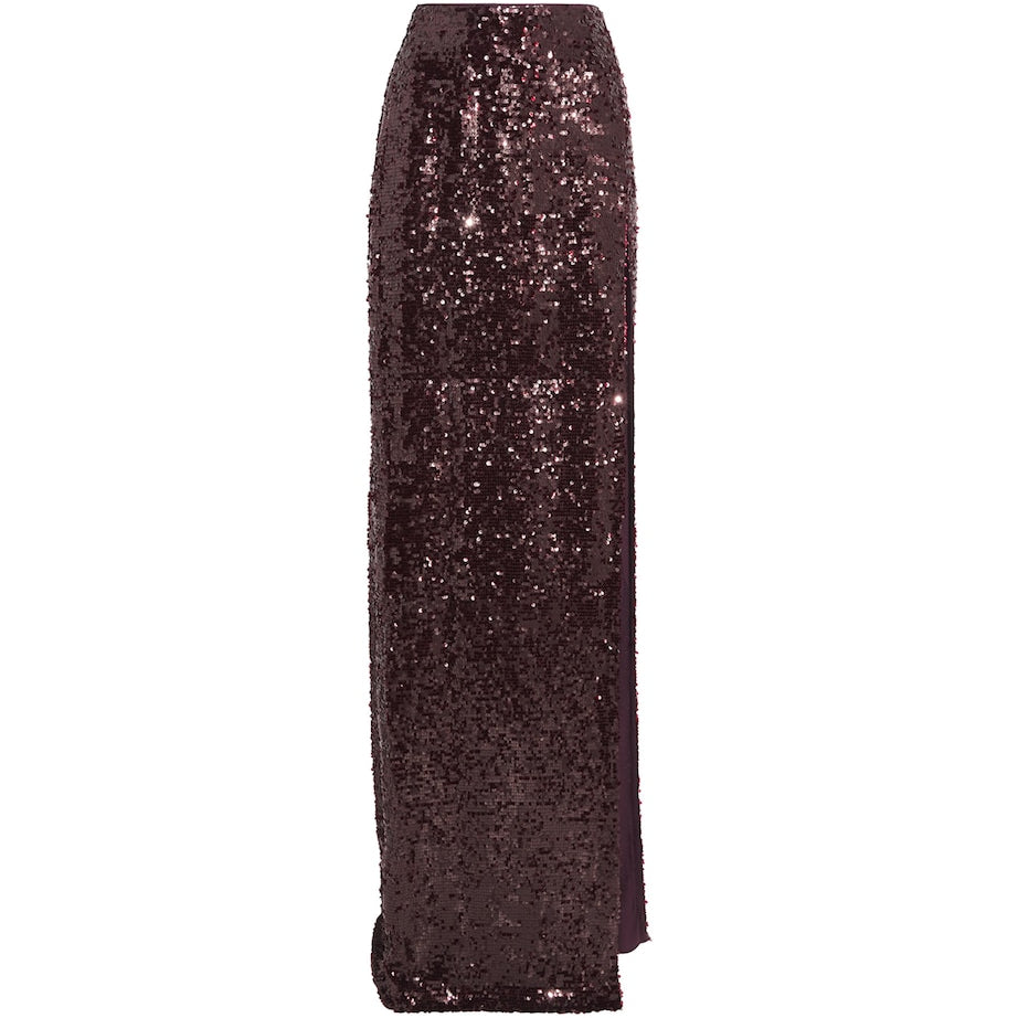 Purple Sequinned Maxi Skirt