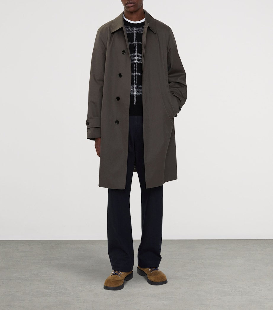Burberry Grey Cotton Gabardine Car Coat