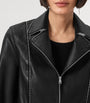 AllSaints Black Cropped Landers Leather Jacket