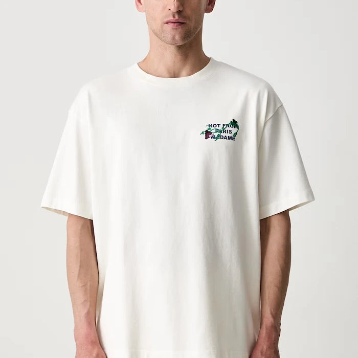Drôle de Monsieur Erkek Pamuklu Tişört Vine Embroidered Slogan
