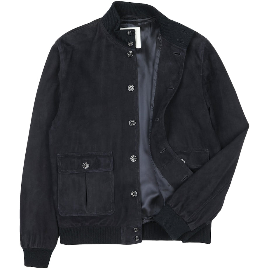 Valstar Navy Suede Valstarino Bomber Jacket