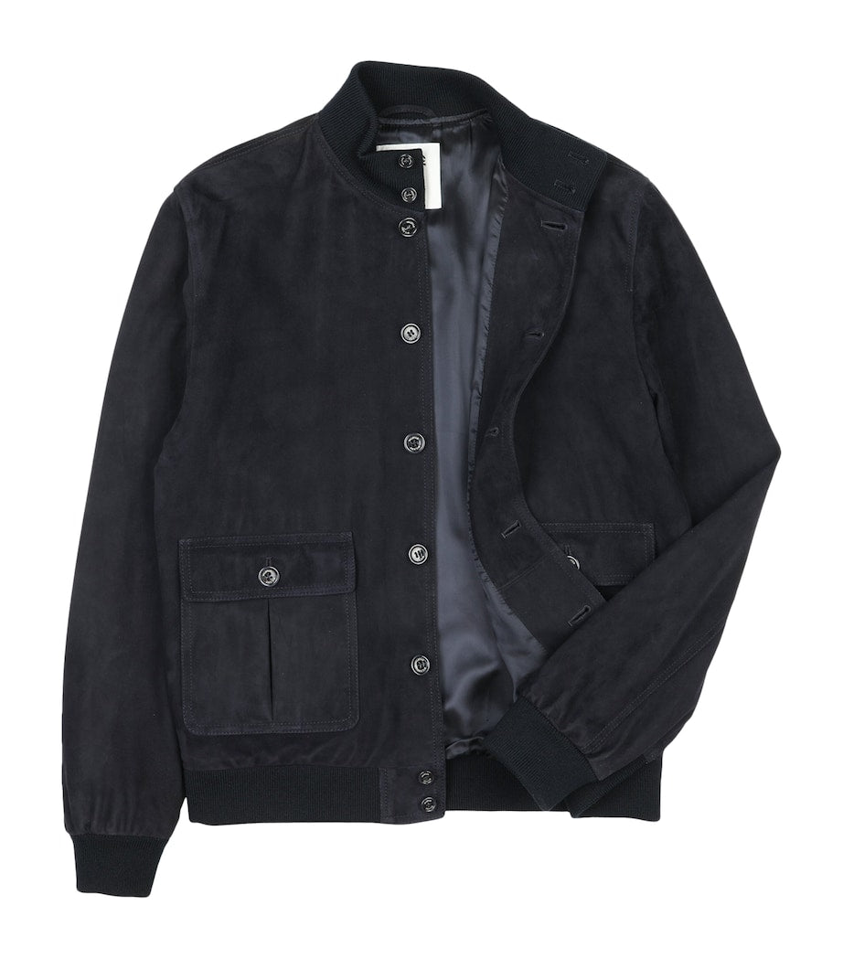 Valstar Navy Suede Valstarino Bomber Jacket