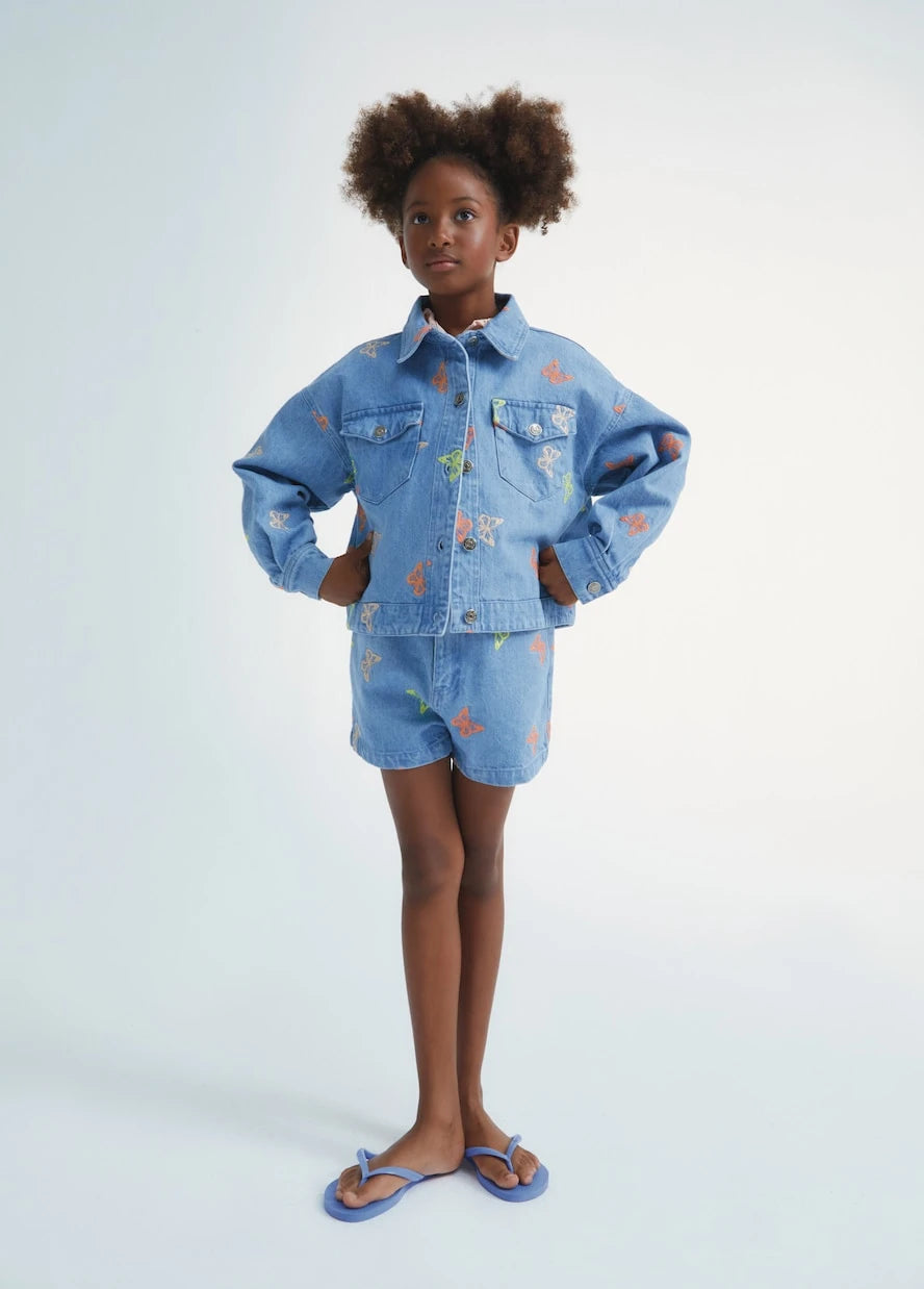 The New Society - Burbank embroidered denim jacket
