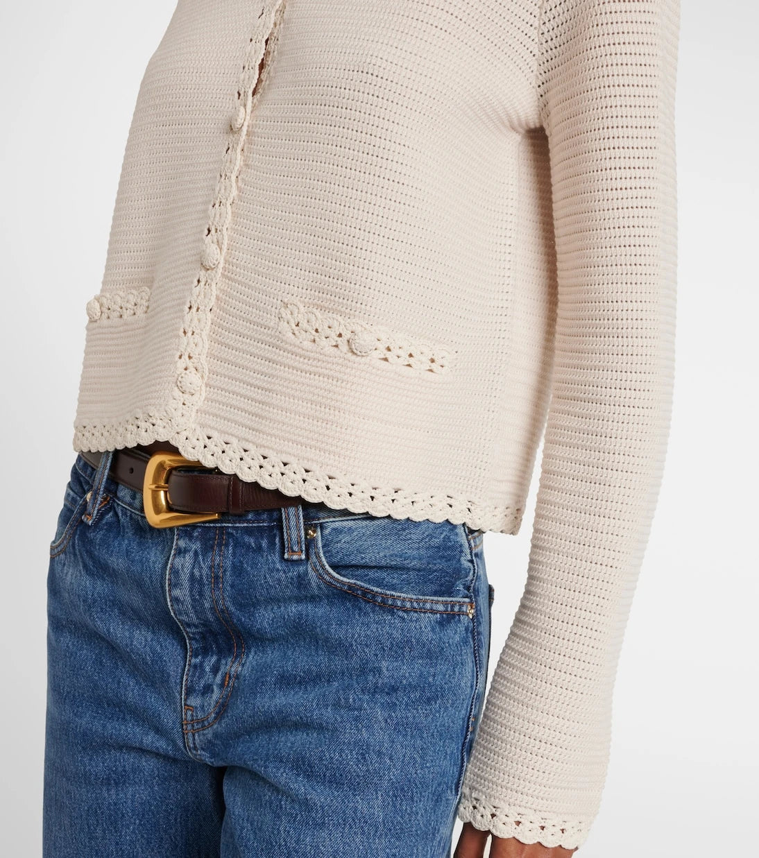 Frame - Crochet-trimmed wool-blend jacket