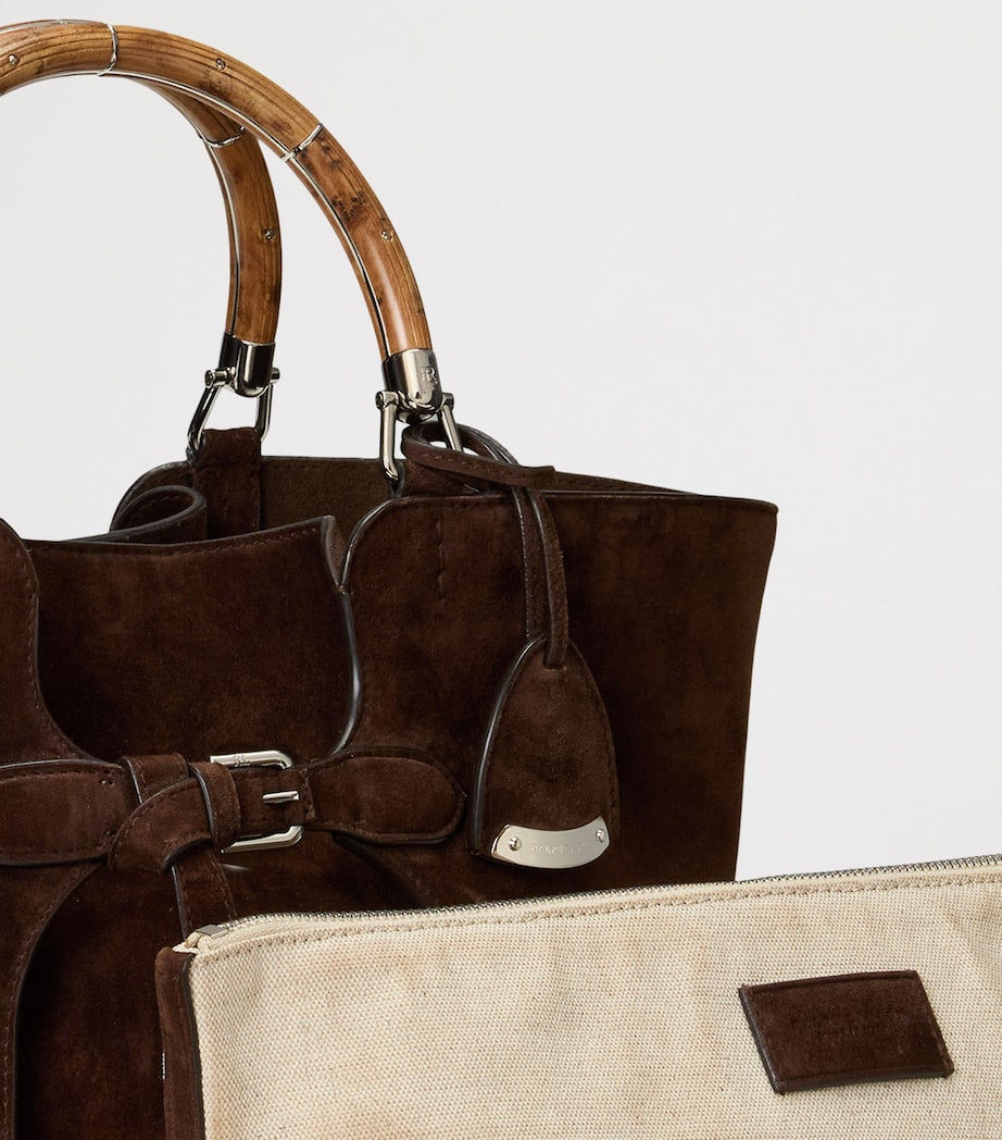 Brown Suede Ralph Tote Bag
