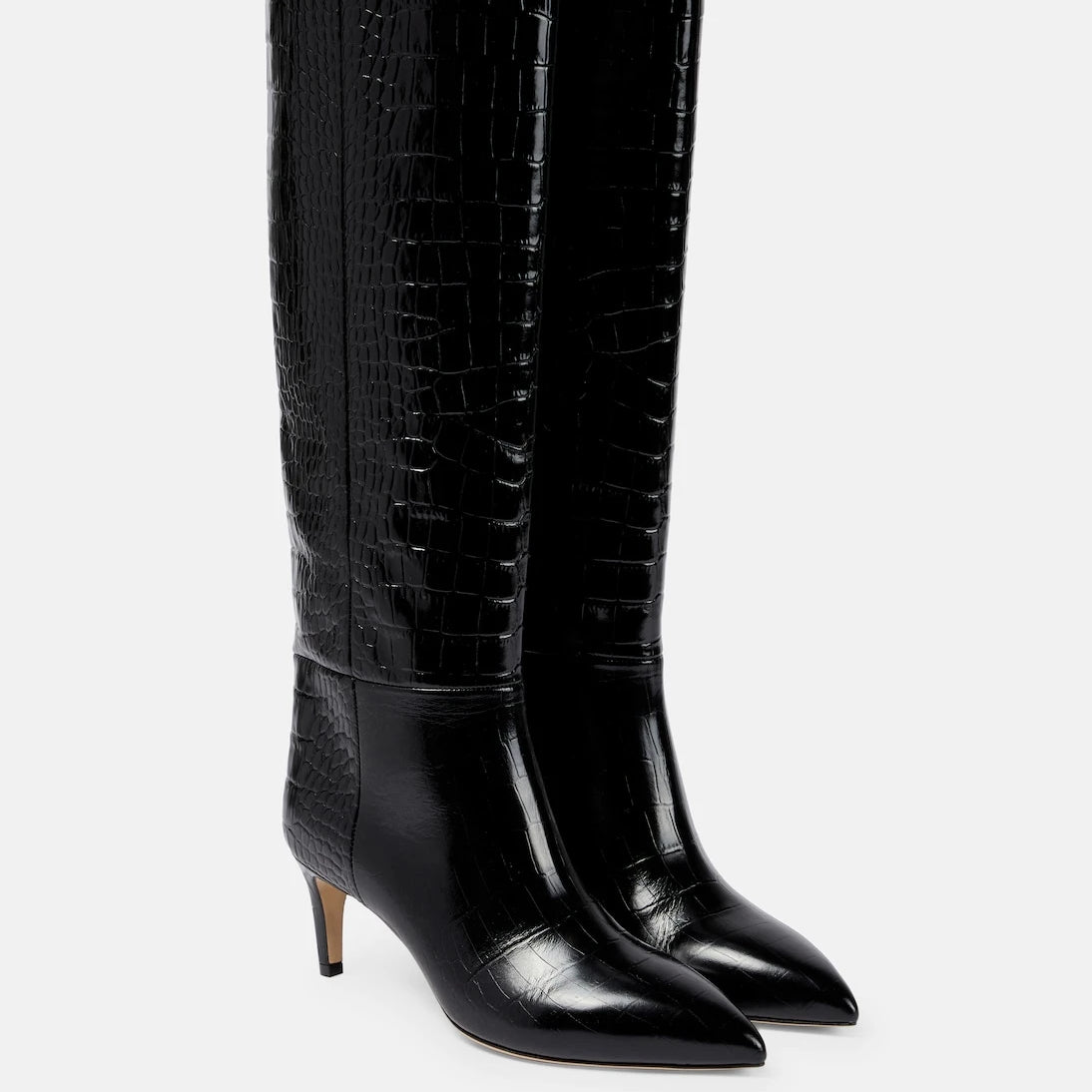 Paris Texas - Croc-effect leather knee-high boots