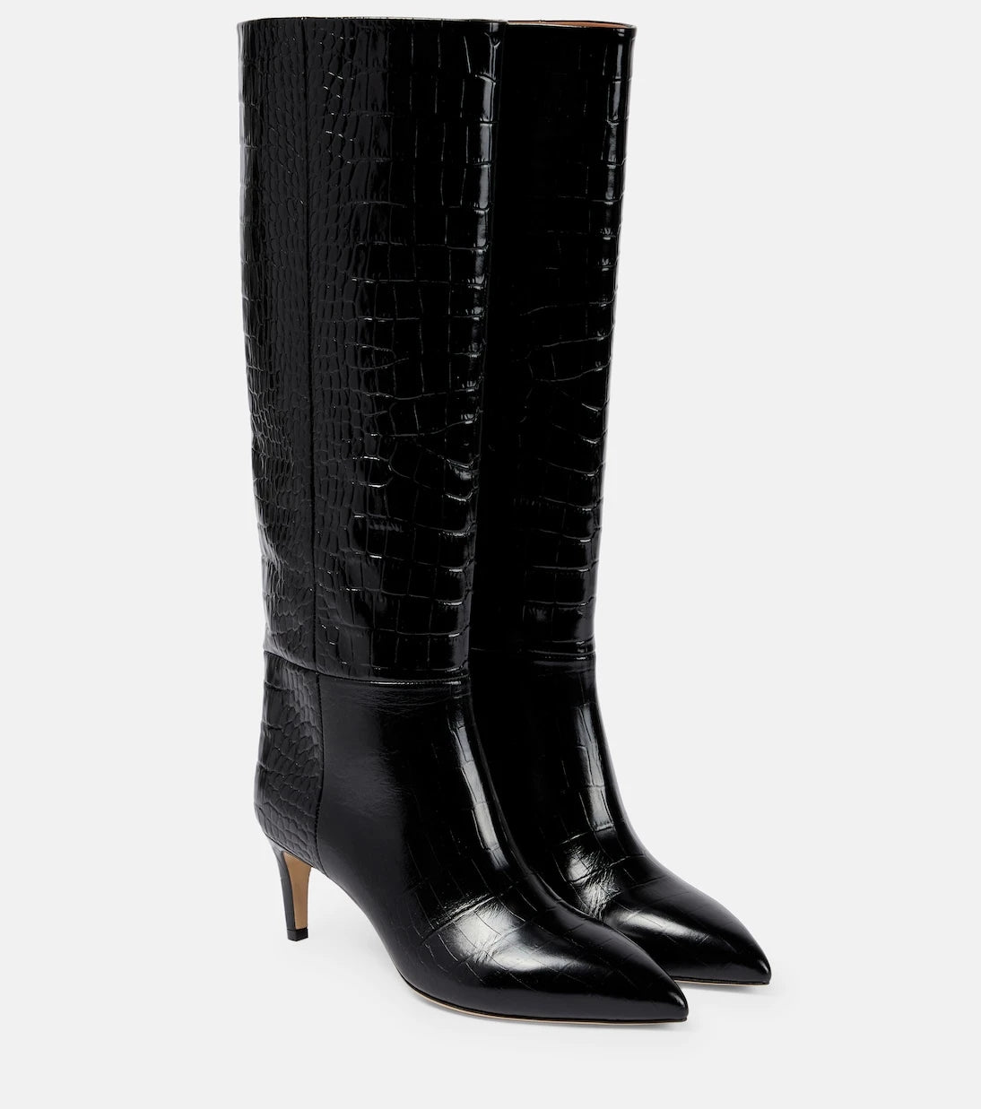 Paris Texas - Croc-effect leather knee-high boots