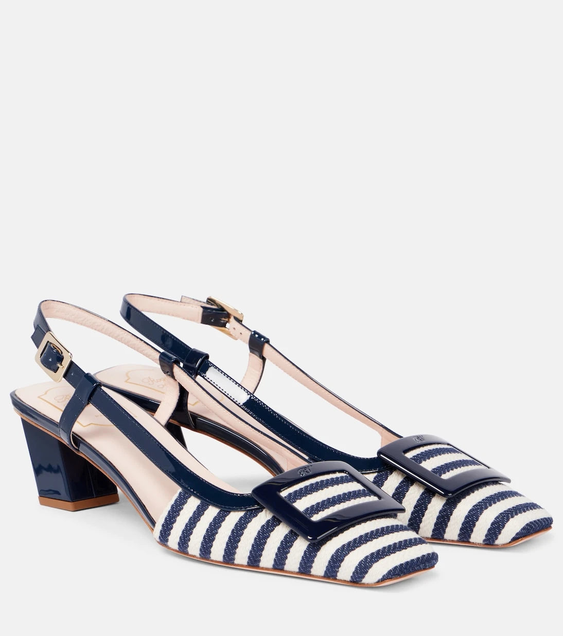 Roger Vivier - Belle Vivier 45 canvas slingback pumps