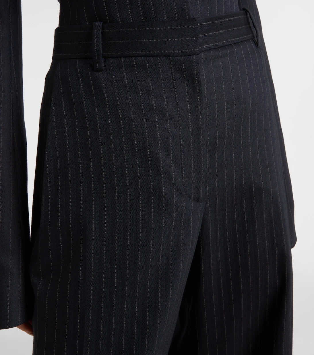 Khaite - Linden pinstripe high-rise wide-leg pants