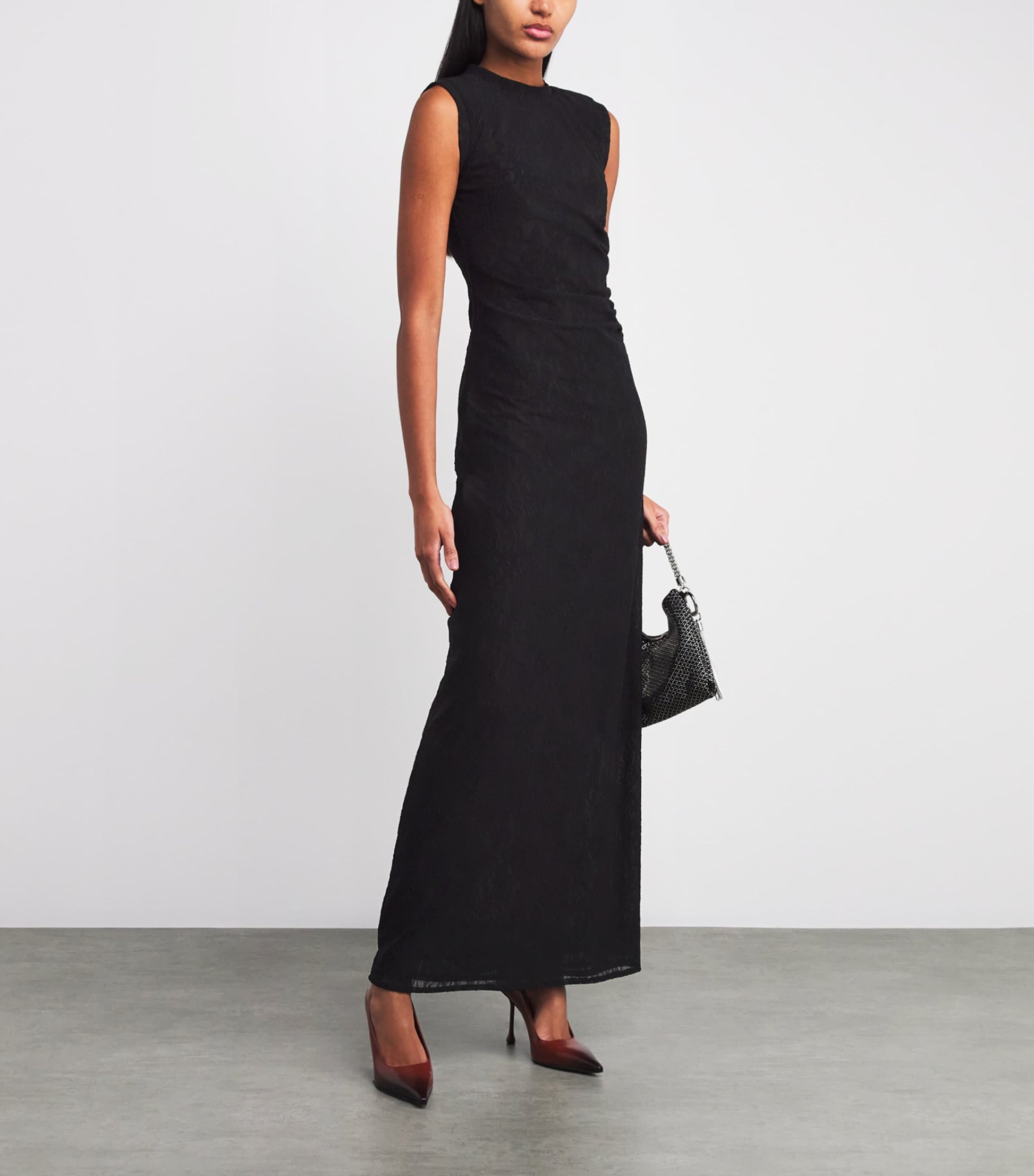 Stella McCartney Black Lace Floral Maxi Dress