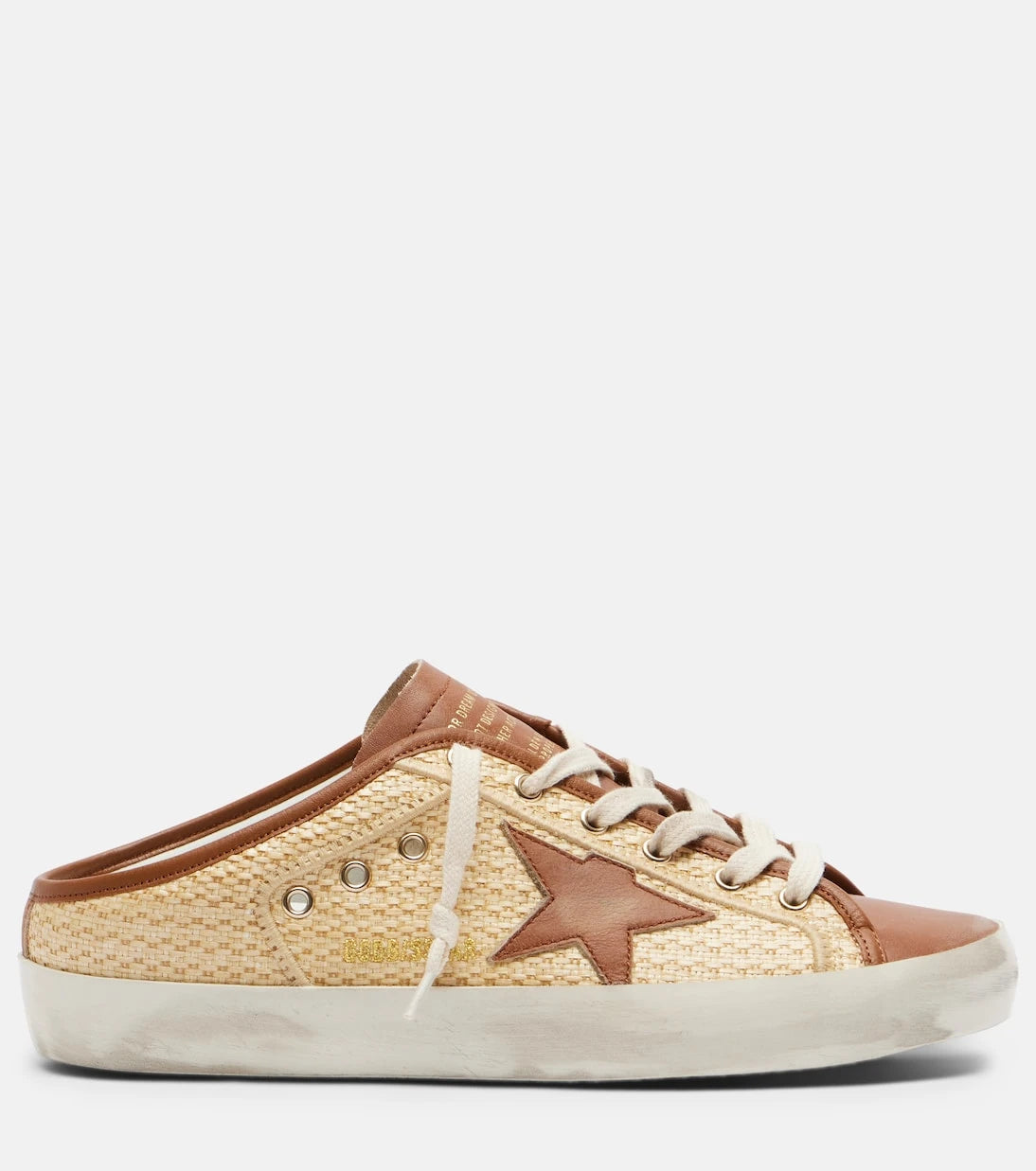 Golden Goose - Super-Star raffia and leather mules