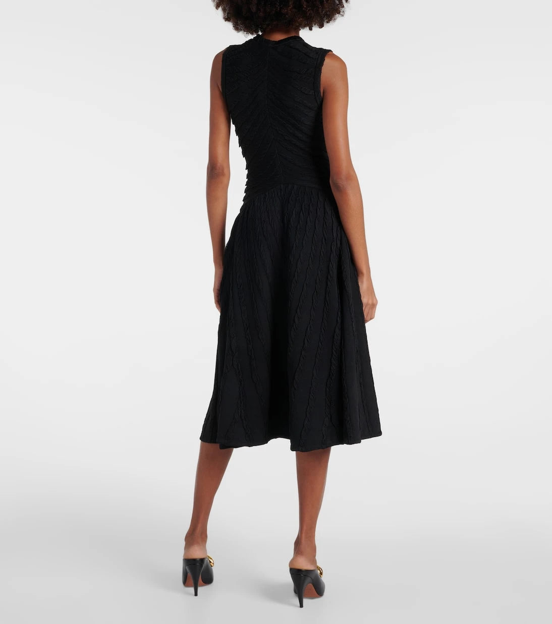 Alaïa - فستان ميدي بتصميم مزموم