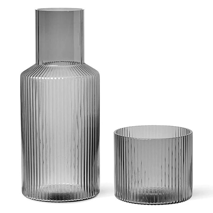 Гарафа с чаша ferm LIVING Ripple Small Carafe Set 500 ml