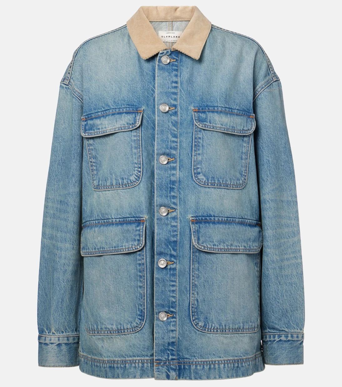 Slvrlake - Hayden corduroy-trimmed denim jacket