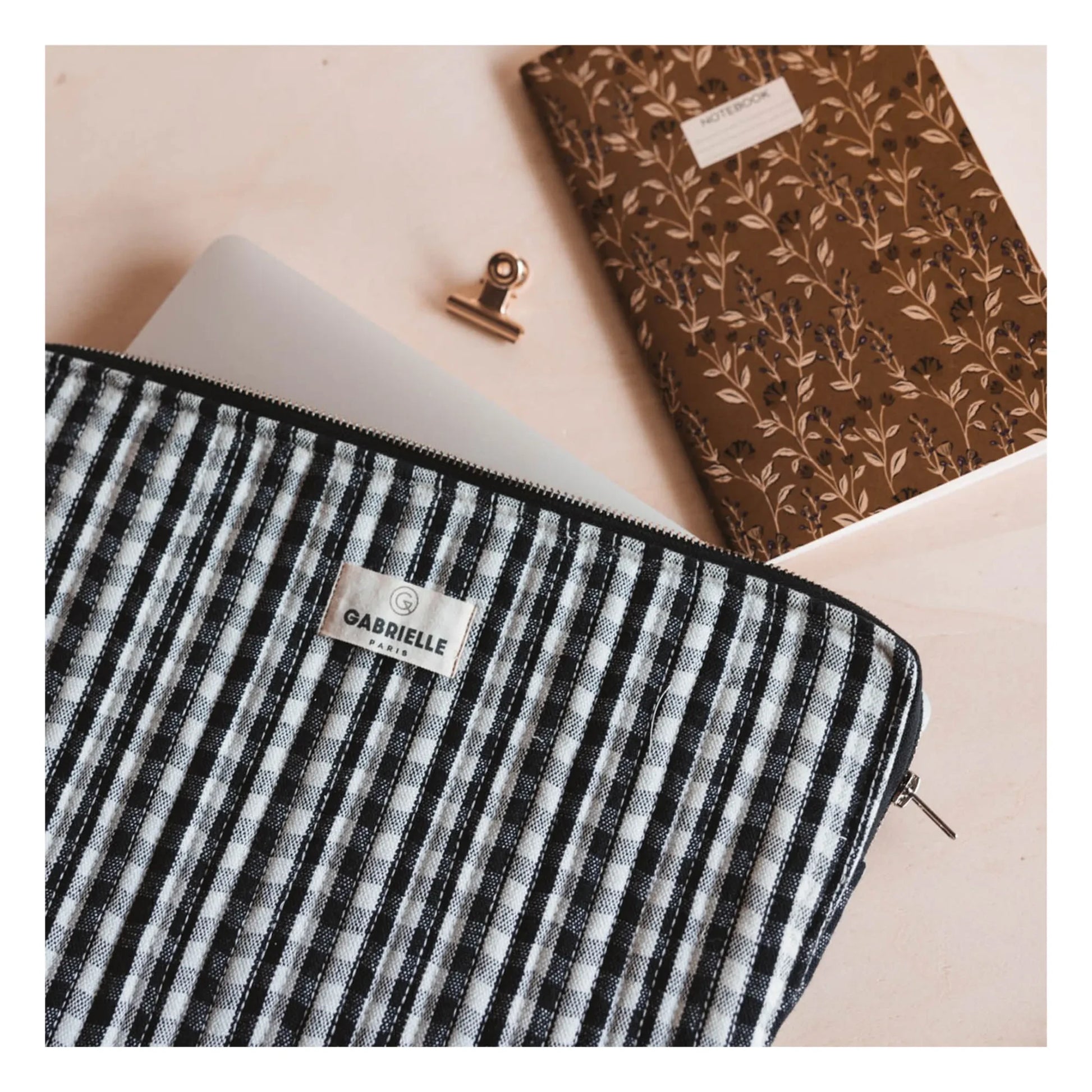Gabrielle Paris - Gingham Laptop Case | Black