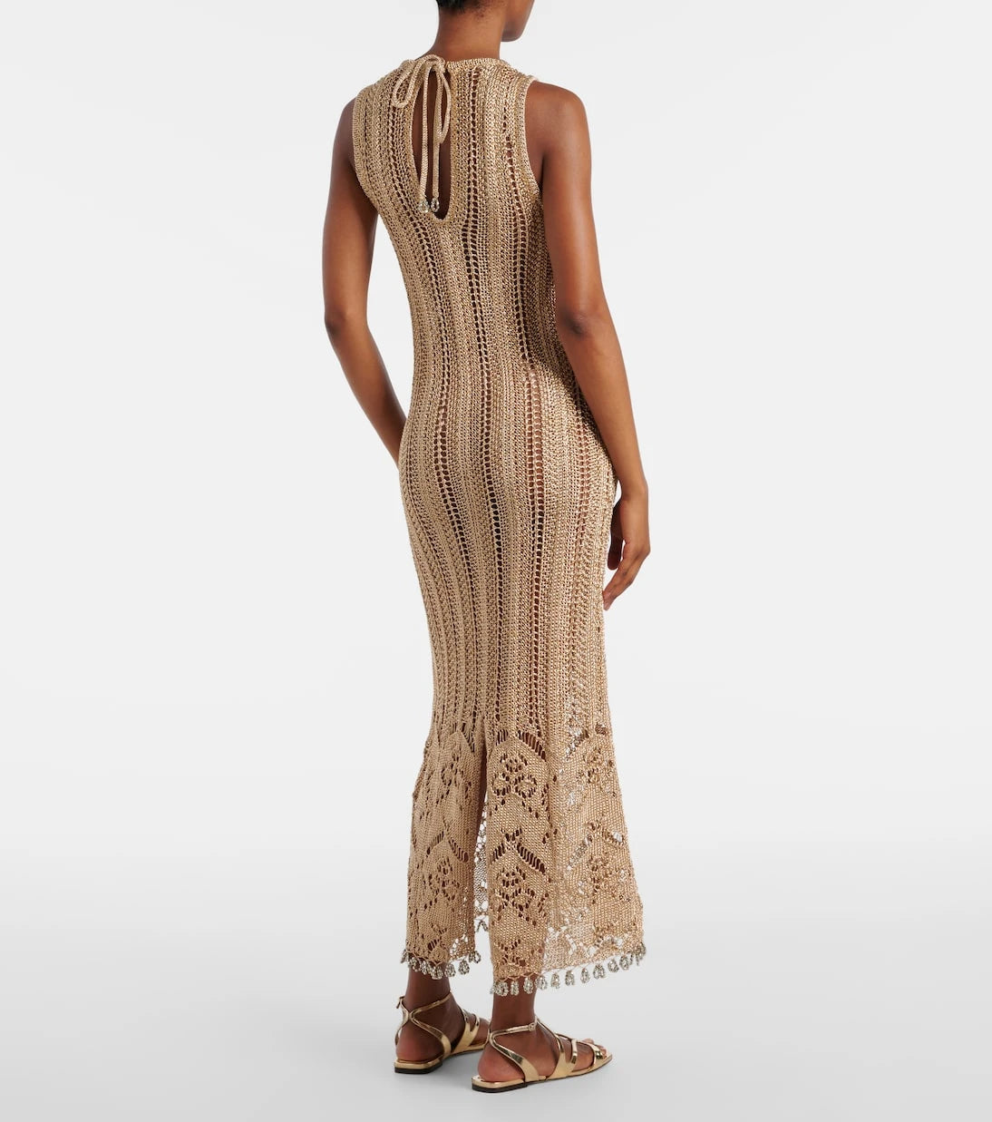 Rabanne - Crochet embellished midi dress