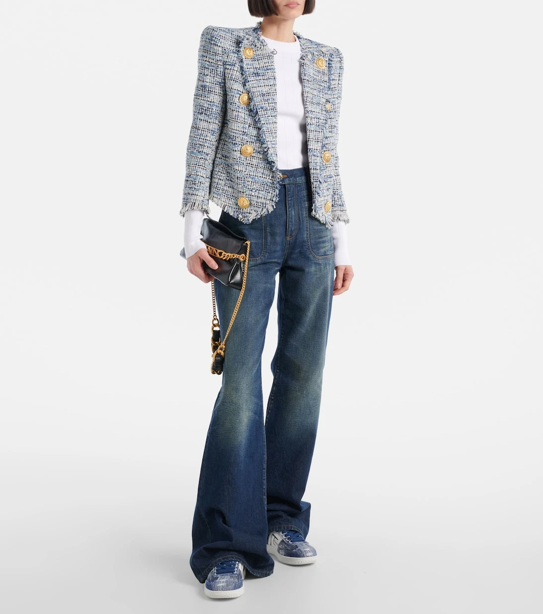 Balmain - Swan denim sneakers