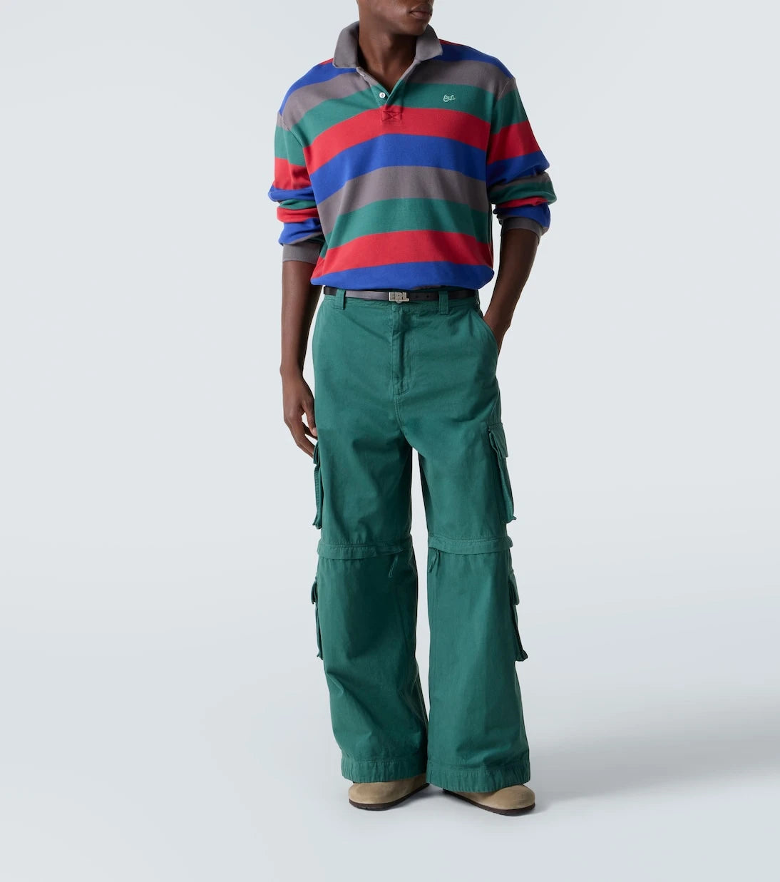 ERL - High-rise cotton cargo pants